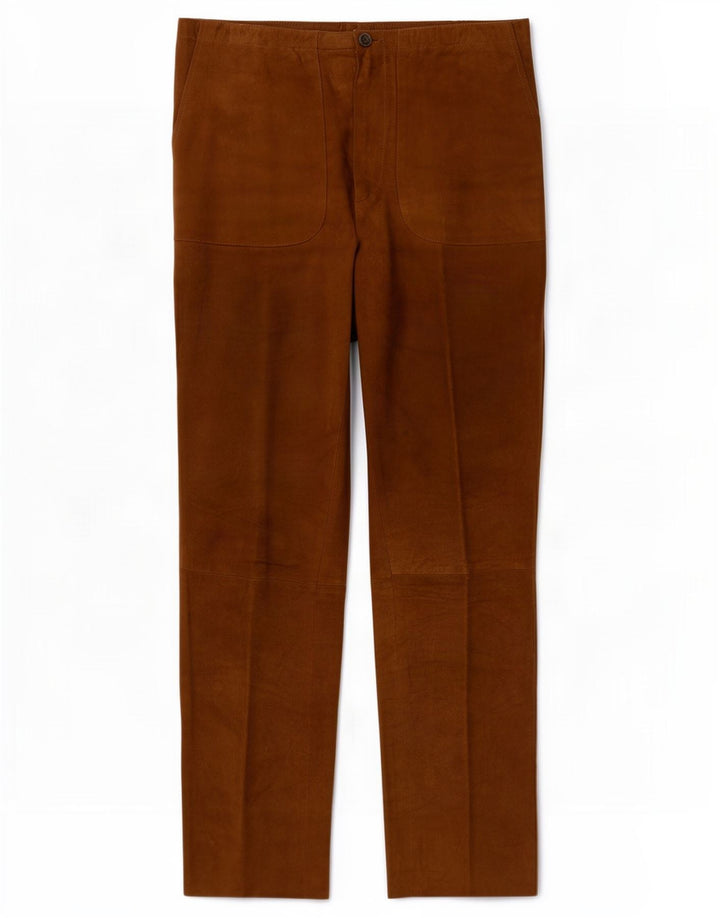 Vintage damskie proste zamszowe spodnie EU 40 Medium W28 L26 brązowe