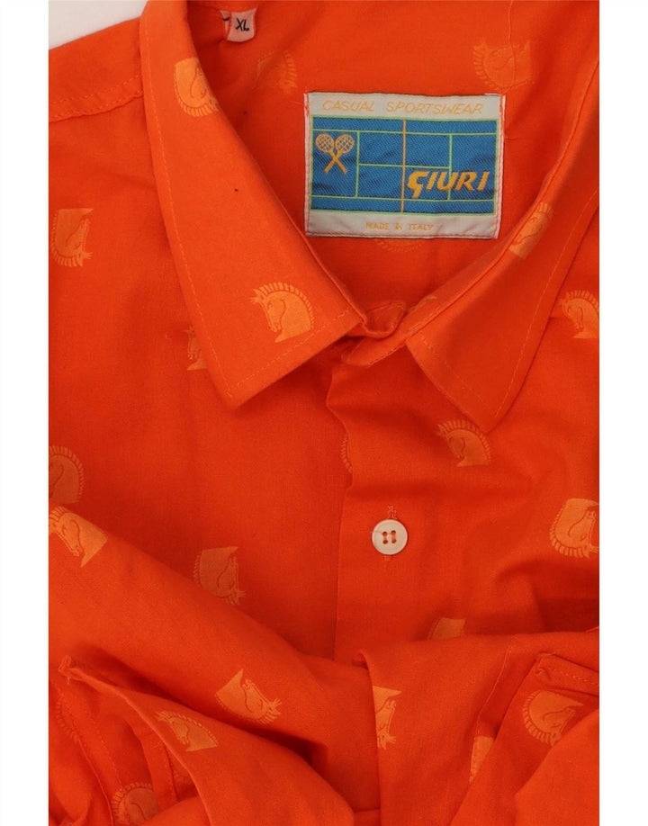 Koszula męska Vintage XL Pomarańczowa w cętki