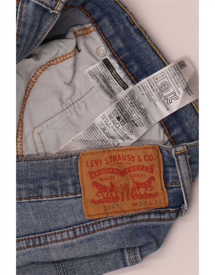 Męskie jeansy Levi's 514 Straight W34 L27 Niebieskie bawełniane