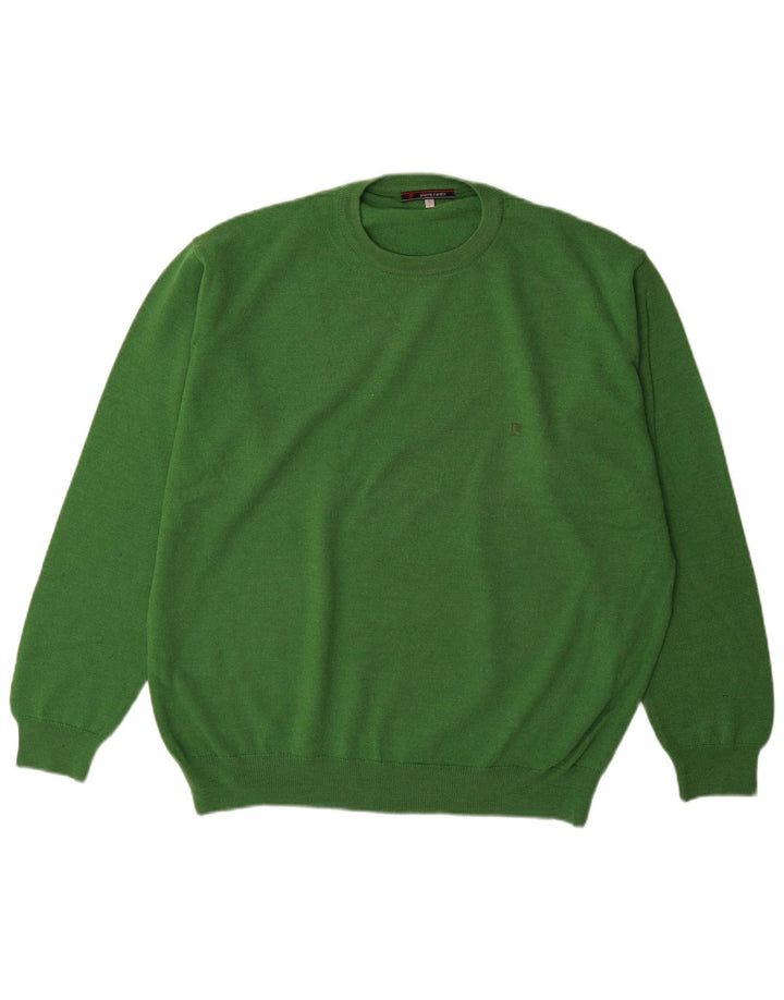 Męski sweter Pierre Cardin z okrągłym dekoltem, duży, zielony