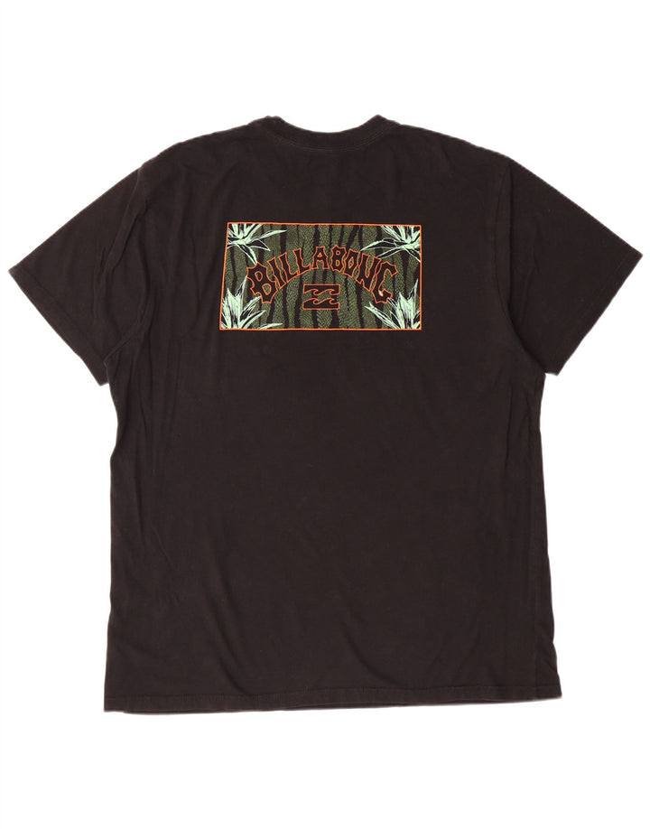 Męski T-shirt z grafiką Billabong, duży, czarny, bawełniany