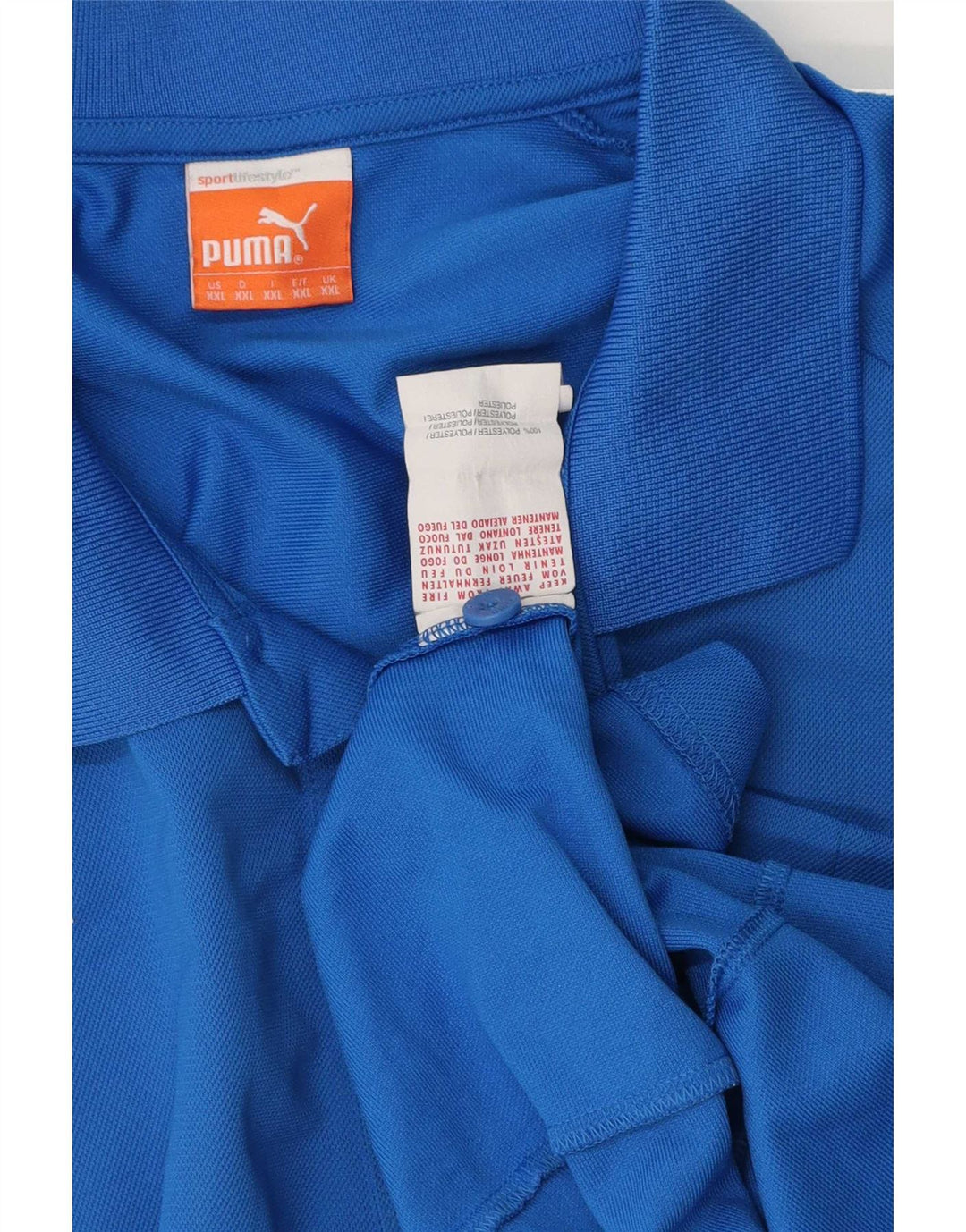 Męska koszulka polo Puma 2XL Niebieski poliester z blokami kolorów