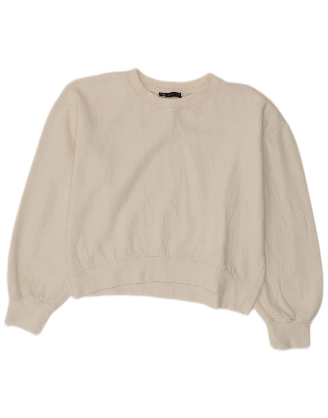 Bluza damska Zara Crop Sweter UK 14 Średnia Biała