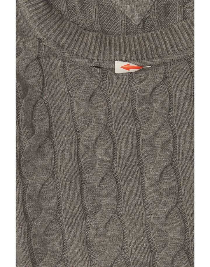 Męski sweter z okrągłym dekoltem Tommy Hilfiger, średnioszary, bawełniany
