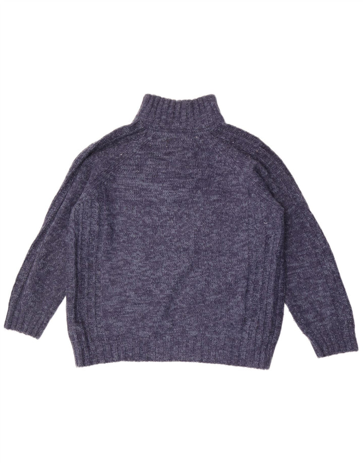 Męski sweter Marks & Spencer o regularnym kroju i zapinanym na zamek, duży, w niebieskie plamki