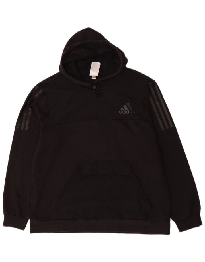 Adidas Męski sweter z kapturem, duży, czarny, bawełniany