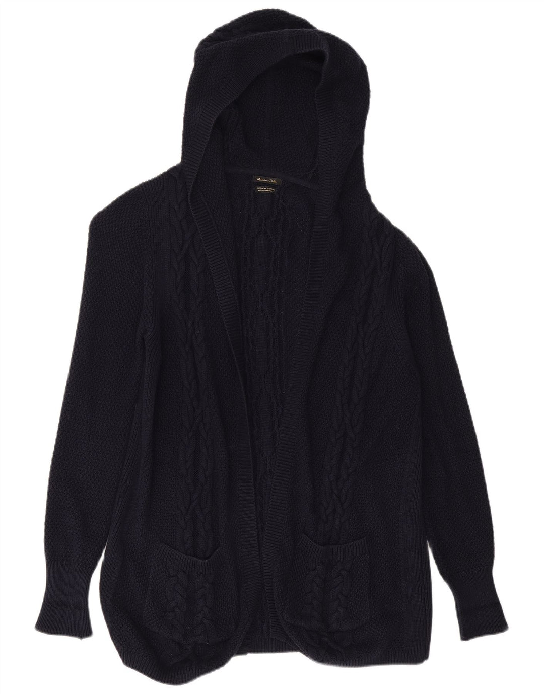 MASSIMO DUTTI Damski sweter o przedłużonym fasonie, UK 10, mały, granatowy