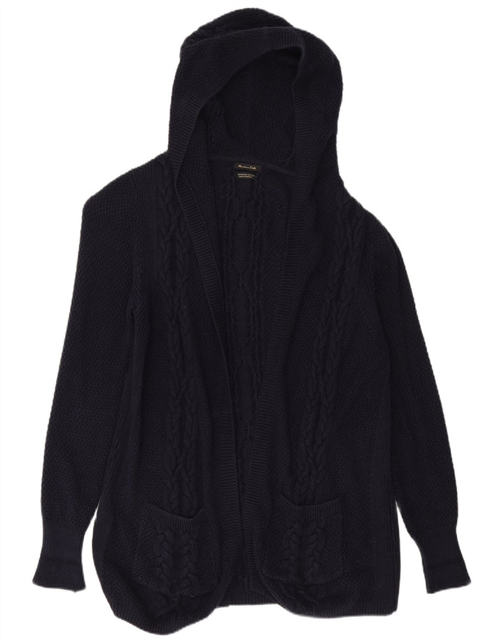 MASSIMO DUTTI Damski sweter o przedłużonym fasonie, UK 10, mały, granatowy