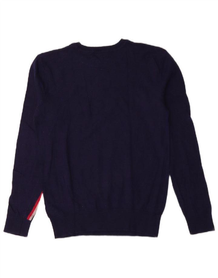 Damski sweter z wycięciem pod szyją Armani Jeans UK 14 Średni granatowy