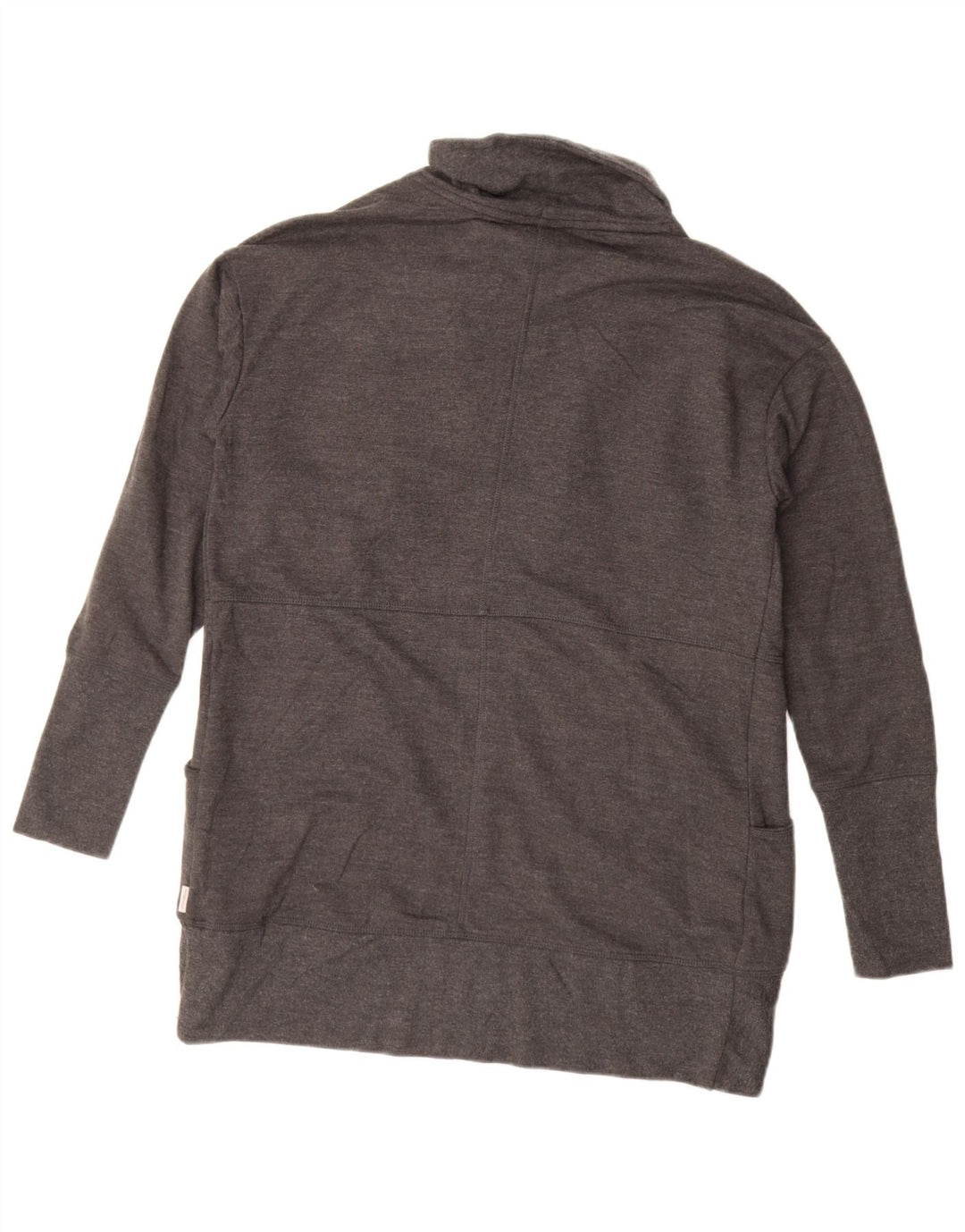 Damski sweter oversize Eddie Bauer z otwartym kardiganem UK 10, mały, szary, bawełniany