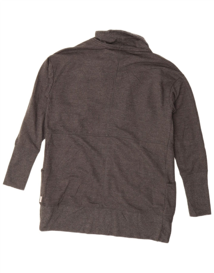 Damski sweter oversize Eddie Bauer z otwartym kardiganem UK 10, mały, szary, bawełniany