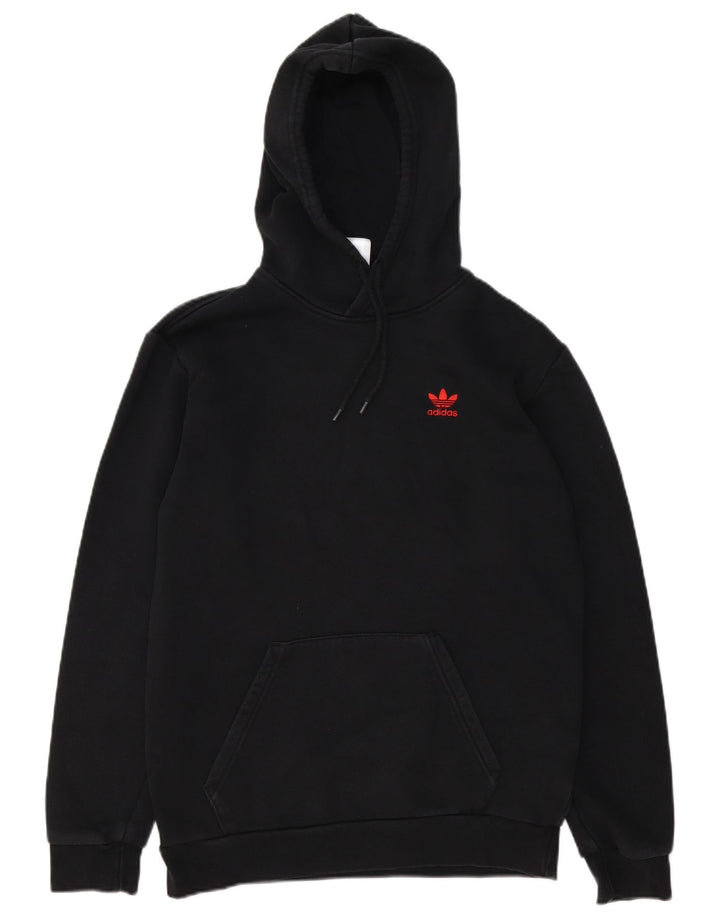 Adidas Męska bluza z kapturem, mała, czarna, bawełniana