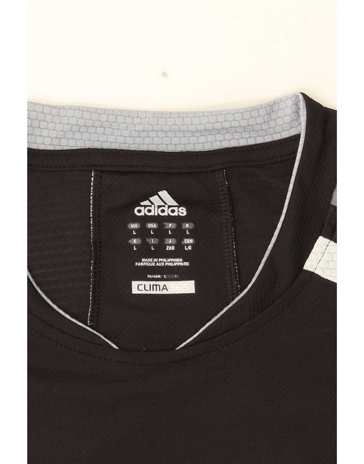 Adidas Męska koszulka Climacool Top, duża, czarna, z blokami kolorów