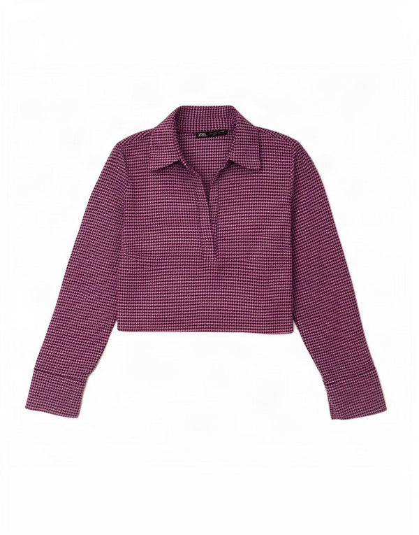 Bolerko damskie Zara Top UK 10 Small Pink w pepitkę