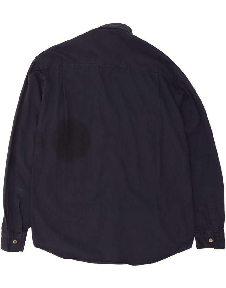 WAMPUM Mens Shirt Small Navy Blue Cotton Vintage Wampum and Second-Hand Wampum from Messina Hembry 