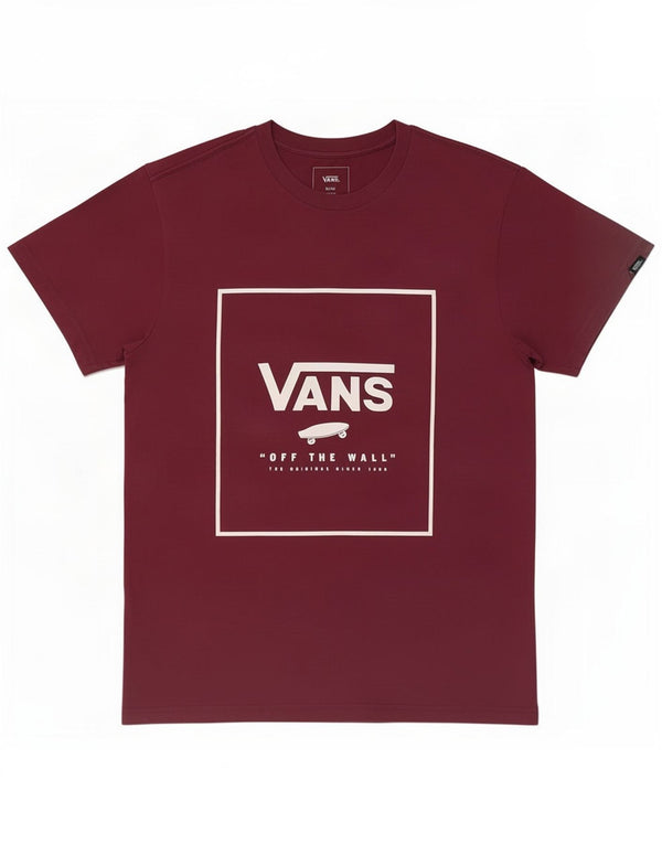 Damska koszulka Vans o dopasowanym kroju z grafiką Top UK 10, mała, bordowa bawełniana