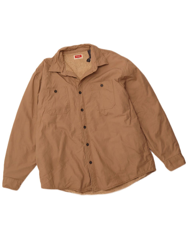 Kurtka męska WRANGLER Sherpa UK 42 XL, brązowa, bawełniana