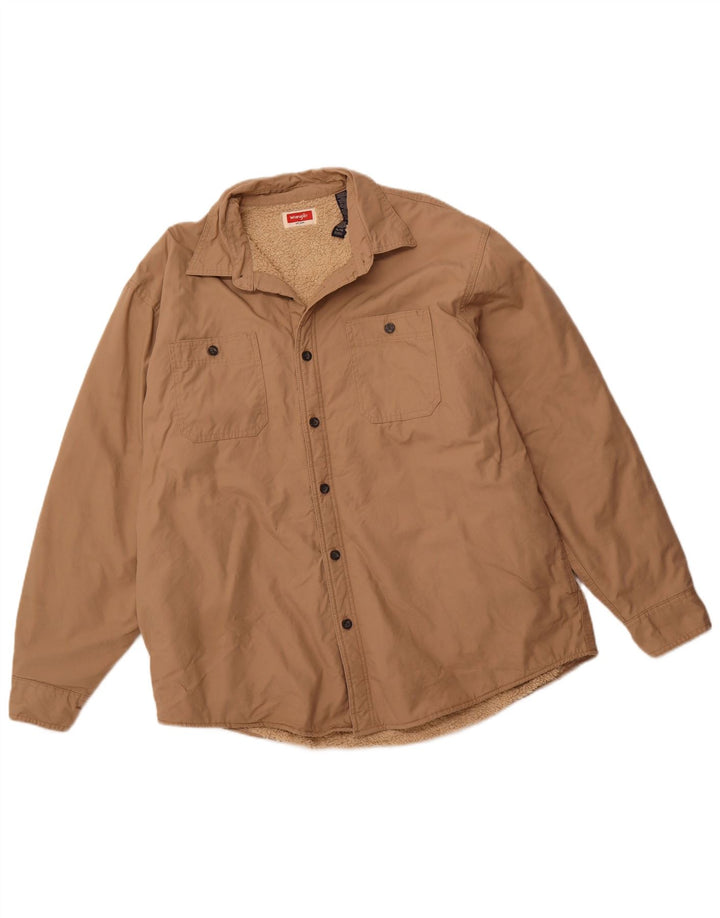 Kurtka męska WRANGLER Sherpa UK 42 XL, brązowa, bawełniana