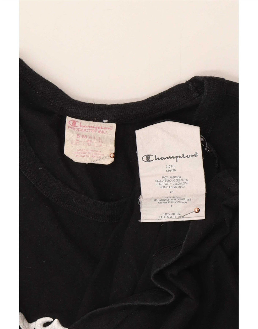 Męski T-shirt Champion z grafiką, mały, czarny, bawełniany