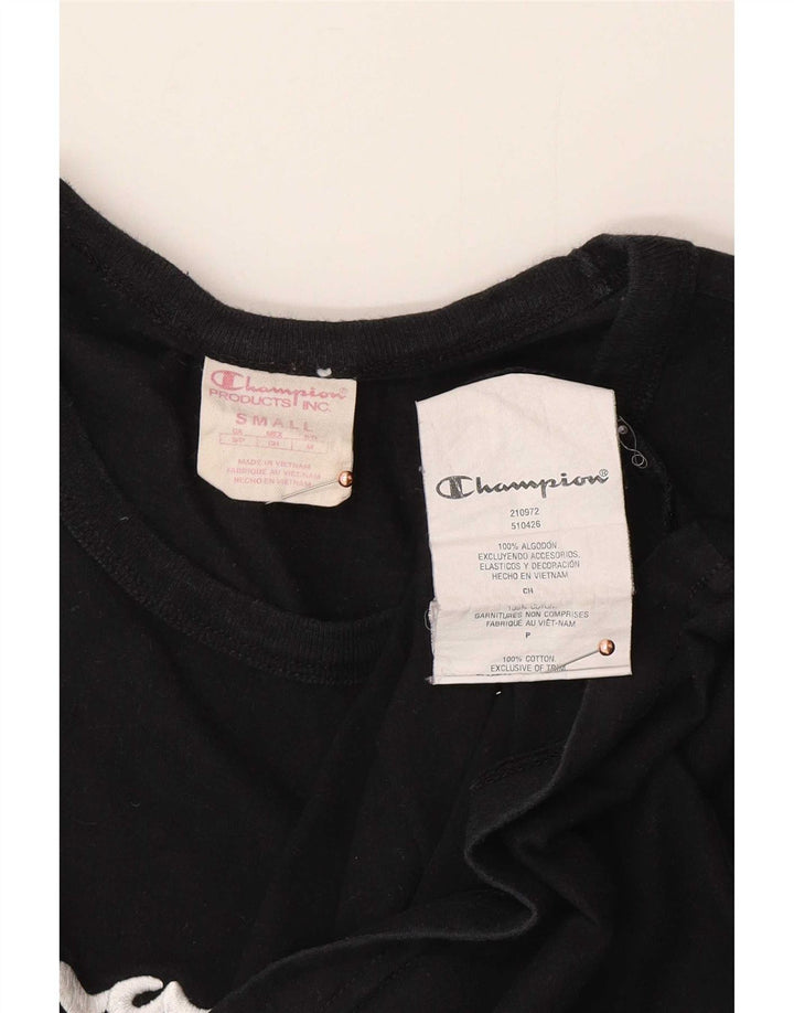 Męski T-shirt Champion z grafiką, mały, czarny, bawełniany