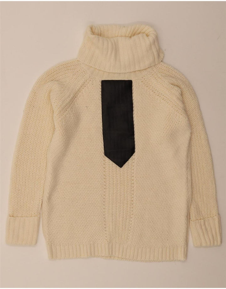 DOROTHY PERKINS Womens Roll Neck Jumper Sweater UK 12 Medium Beige Vintage Dorothy Perkins and Second-Hand Dorothy Perkins from Messina Hembry 