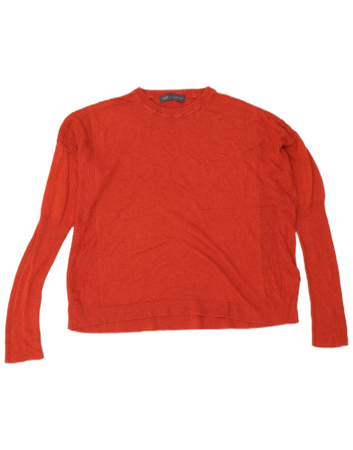 Marks & Spencer Damski sweter z okrągłym dekoltem, UK 12, średni czerwony