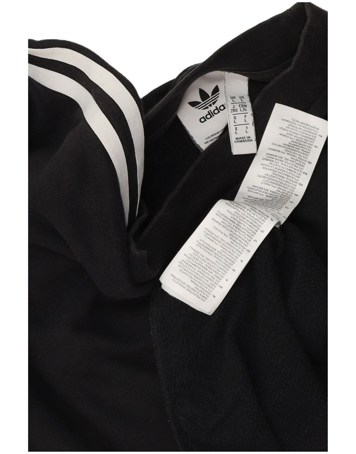 Damska bluza Adidas Graphic Jumper UK 16, duża, czarna, z blokami kolorów