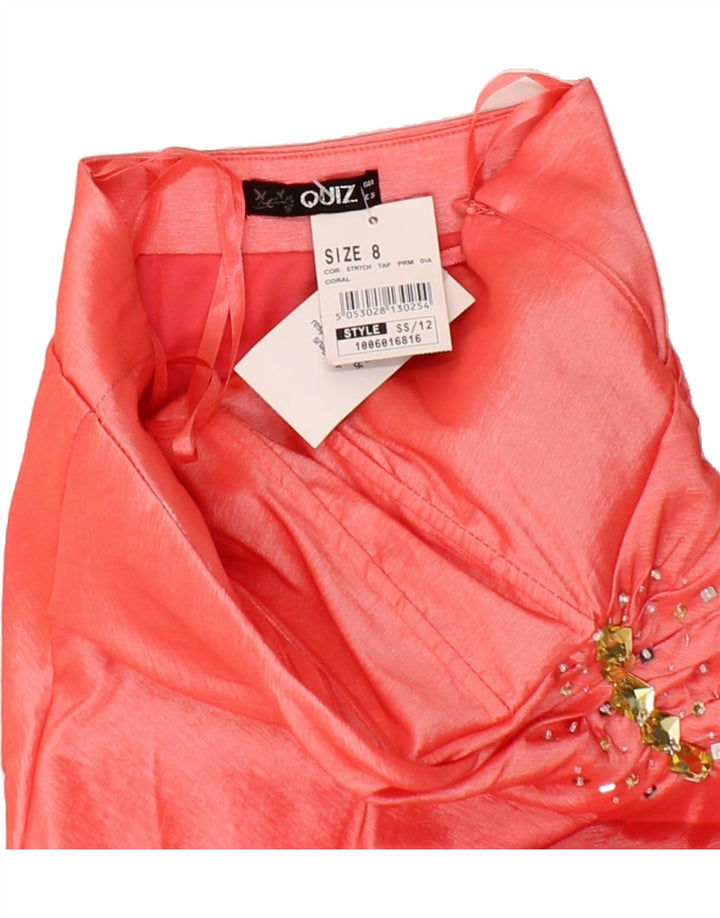 QUIZ Womens Strapless Dress UK 8 Small Pink Polyester Vintage Quiz and Second-Hand Quiz from Messina Hembry 