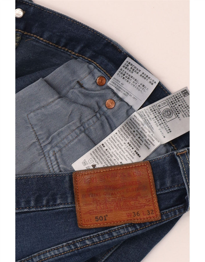 Męskie dżinsy Levi's 501 Straight W36 L32 Niebieskie bawełniane