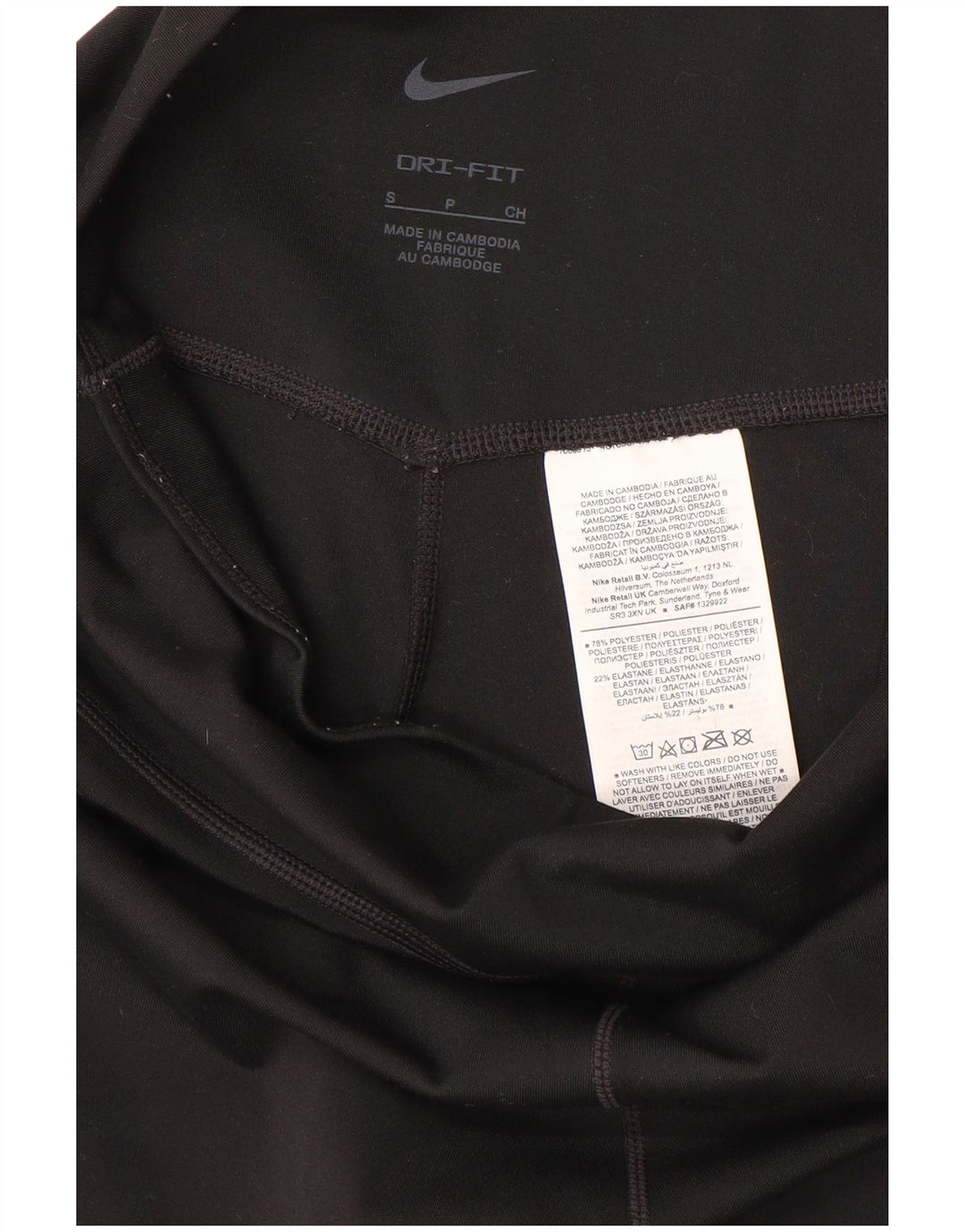 Damskie legginsy NIKE Dri Fit Capri UK 10, małe, czarne, poliestrowe