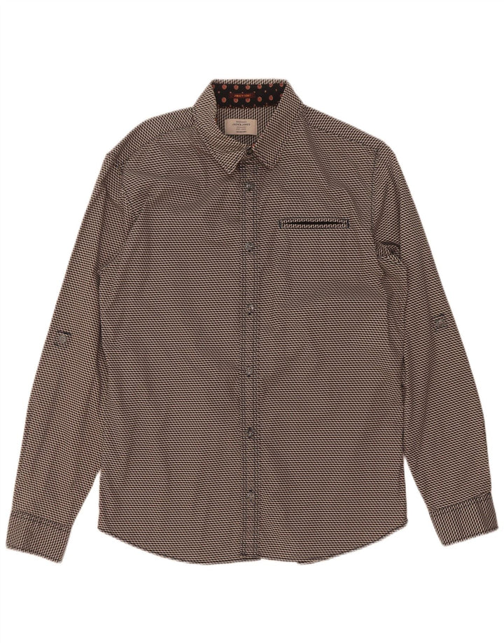 Koszula męska Jack & Jones, duża, szara, z geometrycznej bawełny