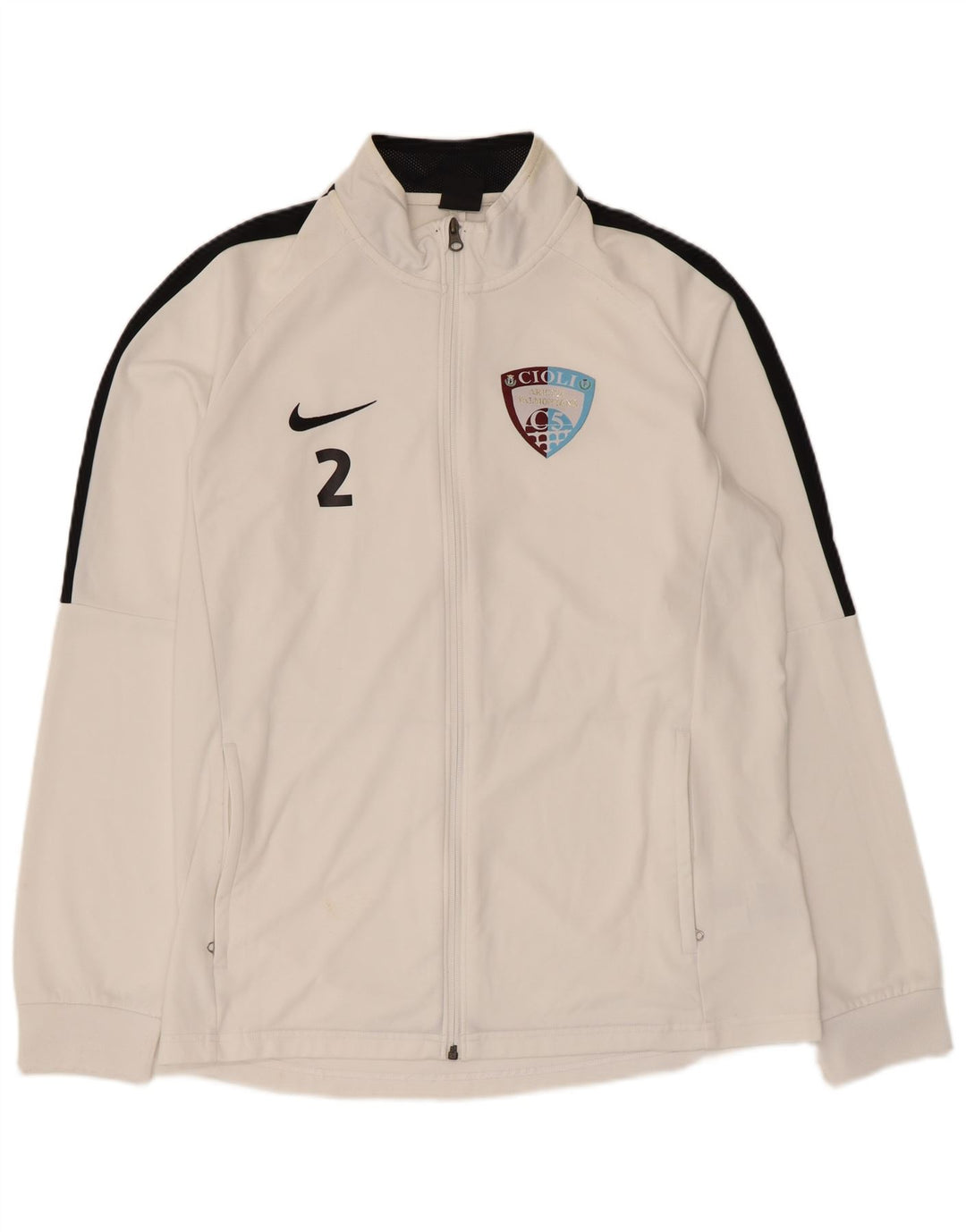 Męska bluza dresowa Nike Dri Fit z grafiką, duża, biała, z blokami kolorów