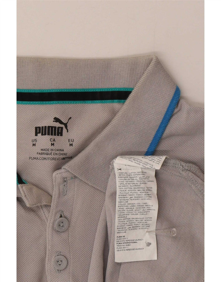 Męska koszulka polo Puma, bawełniana w średnie szare paski