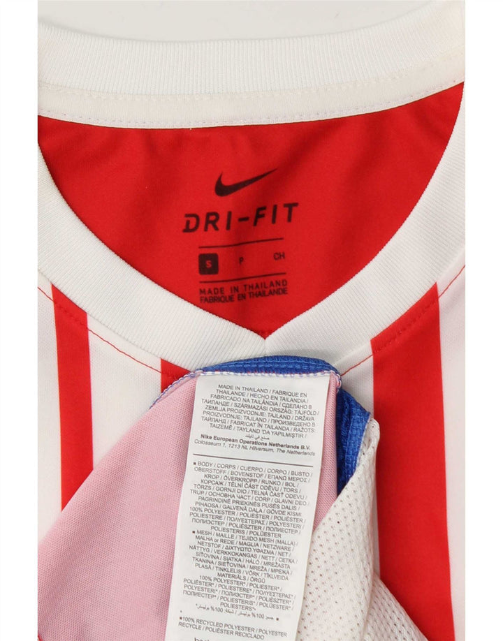 Męski T-shirt Nike Dri Fit z poliestru w małe czerwone paski