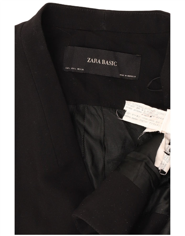 Damska marynarka Zara UK 16, duża, czarna, poliester