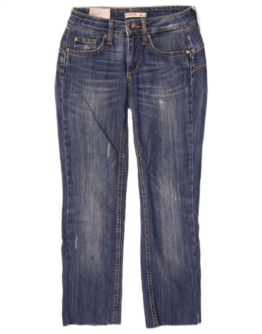 Damskie jeansy Liu Jo w trudnej sytuacji W24 L24 Niebieskie