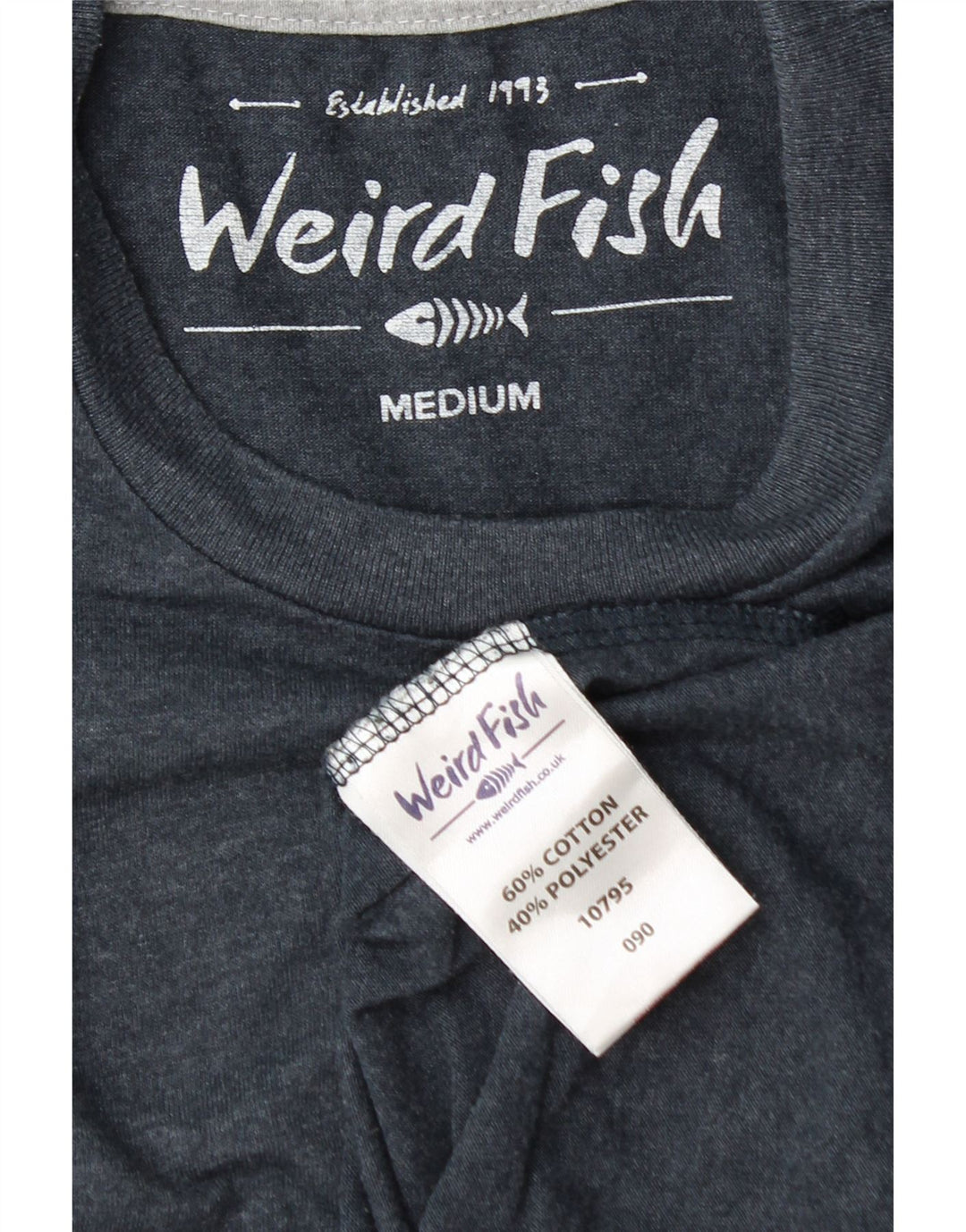 T-shirt męski Weird Fish, średni, granatowy, bawełniany