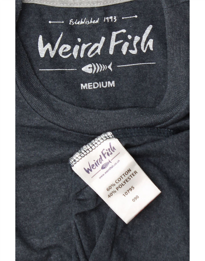 T-shirt męski Weird Fish, średni, granatowy, bawełniany