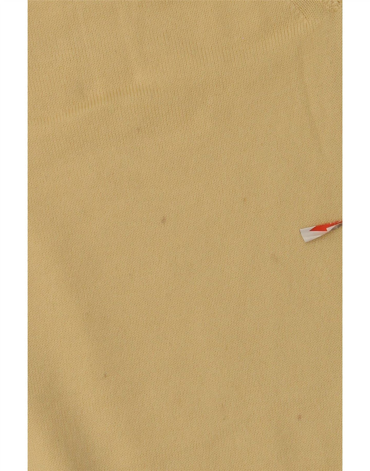 Męski sweter Supermaglia z dekoltem w kształcie litery V, średnia żółta wełna