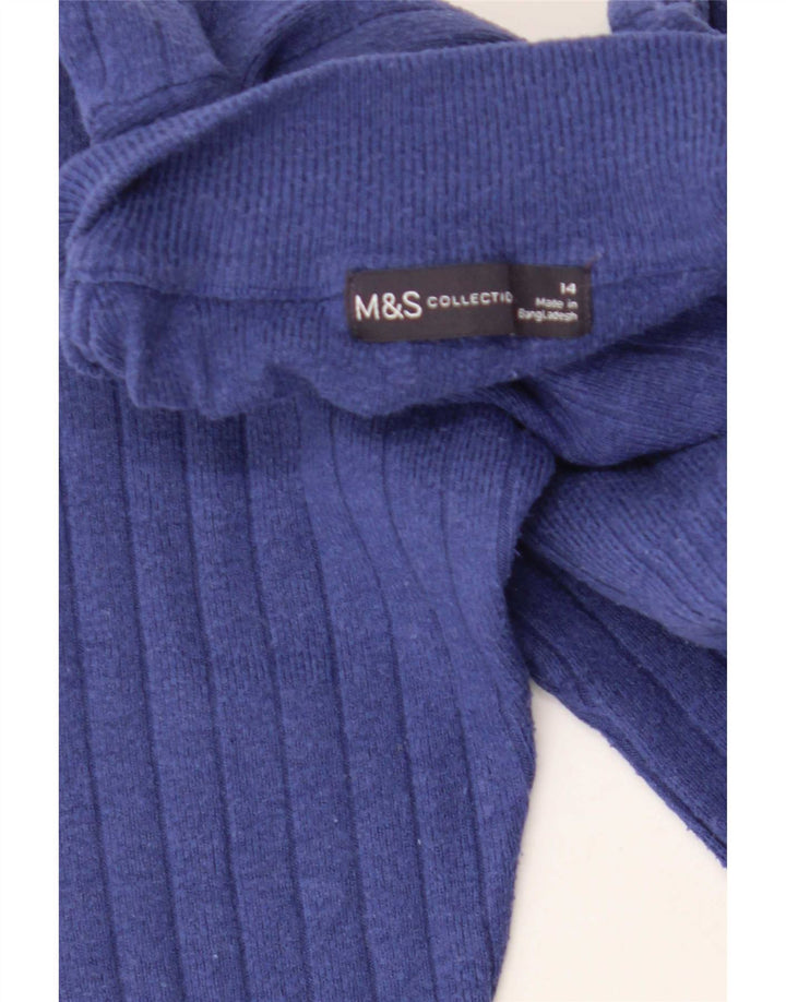 Marks & Spencer Damski sweter z golfem UK 14, średni niebieski