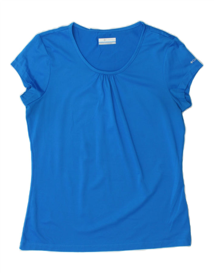 COLUMBIA Womens T-Shirt Top UK 10 Small Blue Polyester Vintage Columbia and Second-Hand Columbia from Messina Hembry 