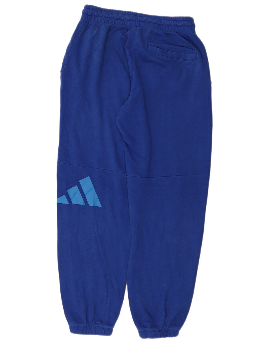 Męskie spodnie dresowe Adidas z grafiką, średnio niebieskie, bawełniane