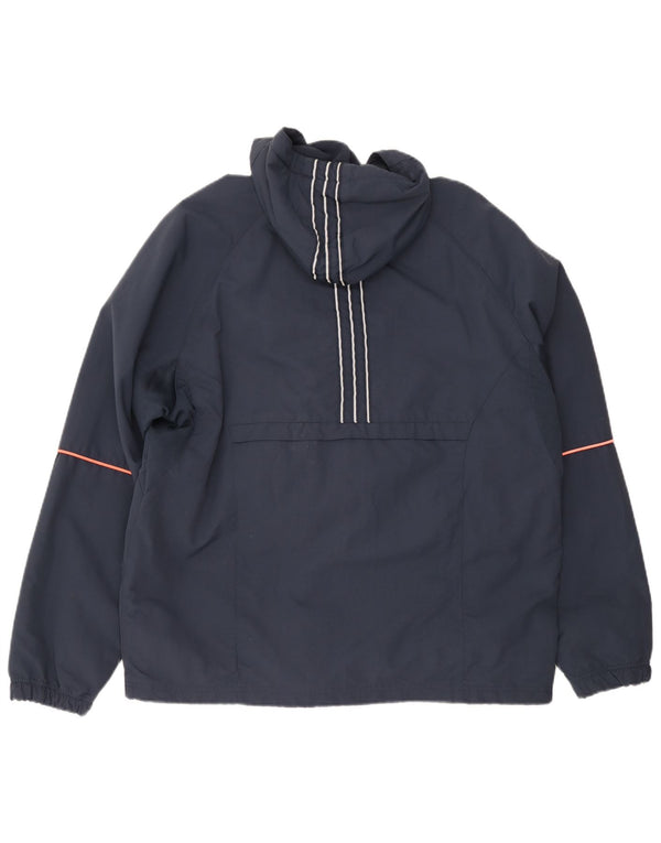 Męska kurtka Anorak z kapturem Adidas UK 42/44 Duży granatowy poliester