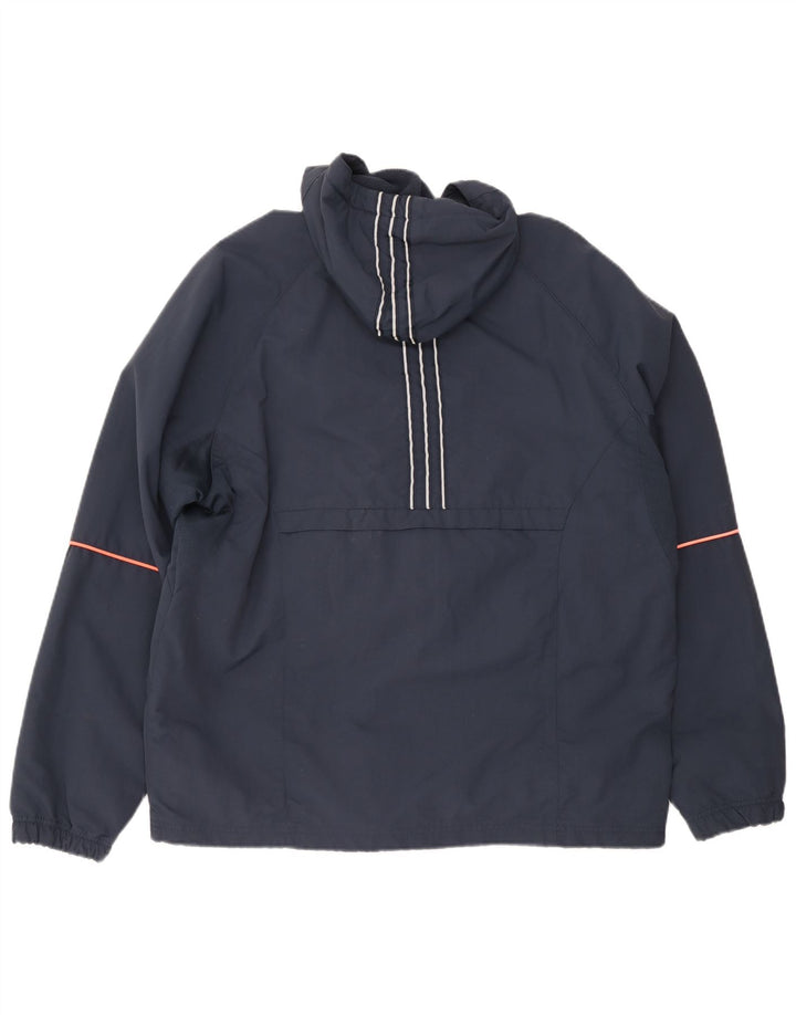 Męska kurtka Anorak z kapturem Adidas UK 42/44 Duży granatowy poliester