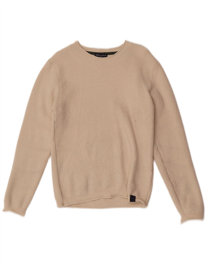 Damski sweter z okrągłym dekoltem North Sails UK 10 Small Beżowa Wiskoza