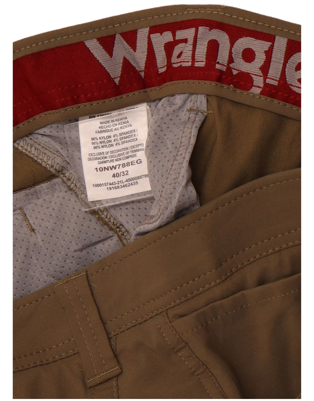Męskie proste spodnie turystyczne WRANGLER W40 L32 Khaki Nylon