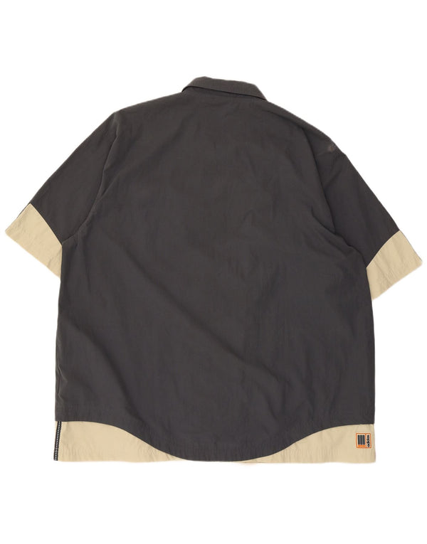 Męska koszulka z krótkim rękawem Adidas 2XL Granatowy poliester z blokami kolorów