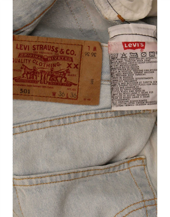 Męskie dżinsy Levi's 501 Straight W36 L32 Niebieskie bawełniane