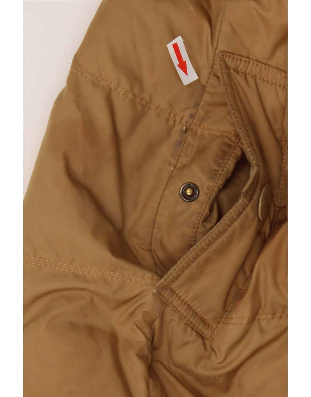 Damski ocieplany płaszcz z kapturem Tommy Hilfiger UK 10, mały, brązowy poliester