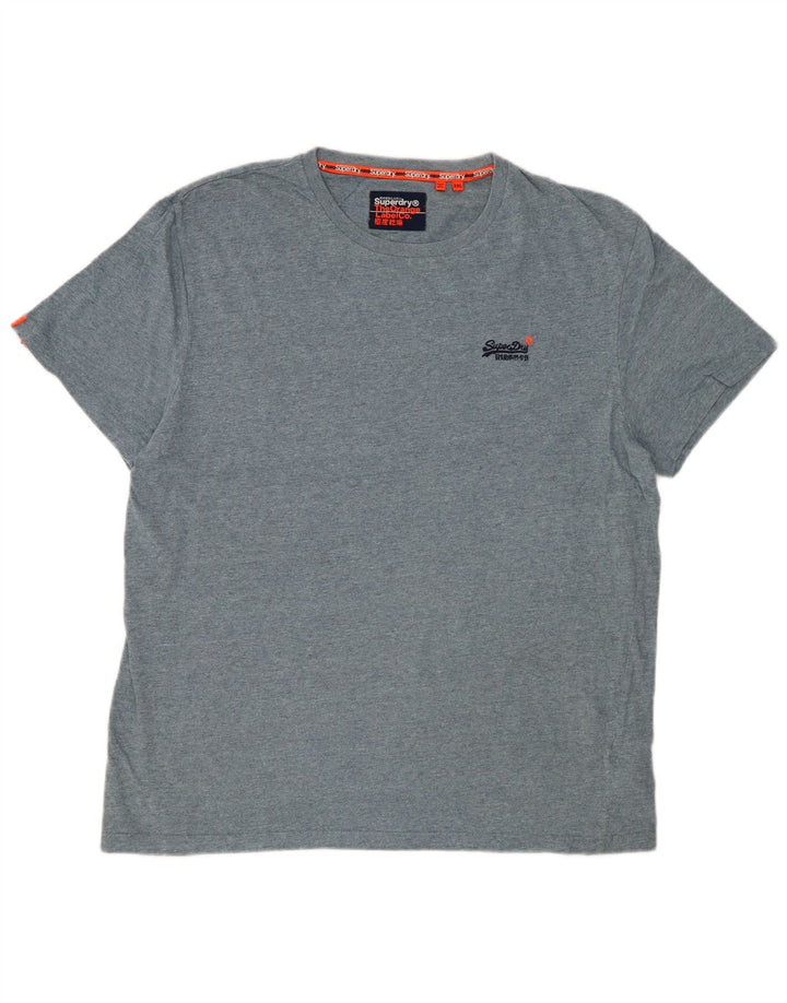 SUPERDRY Męski T-shirt Top 2XL Niebieskie plamki, bawełna